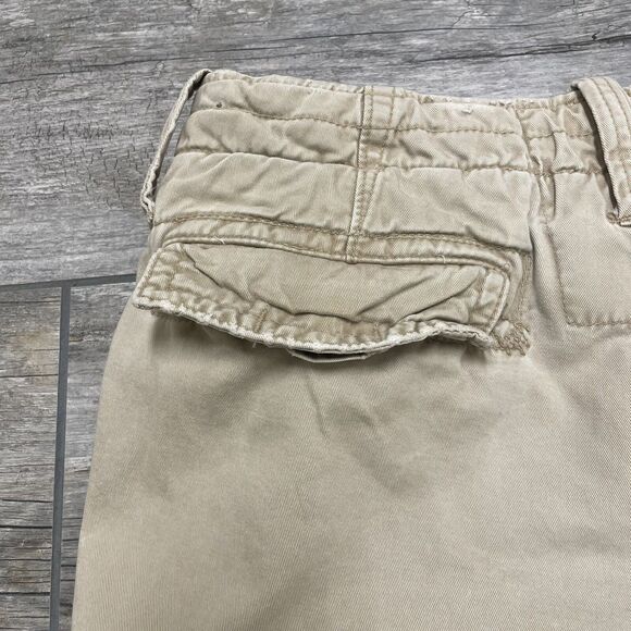Abercrombie & Fitch Mens Cargo Shorts 31 Beige Mid Rise Flat Front Cotton Pocket - Picture 13 of 16
